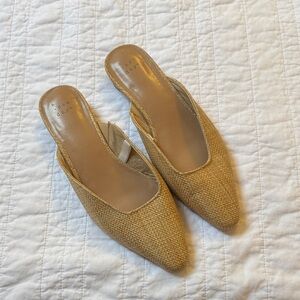 a new day Tan Woven Mules